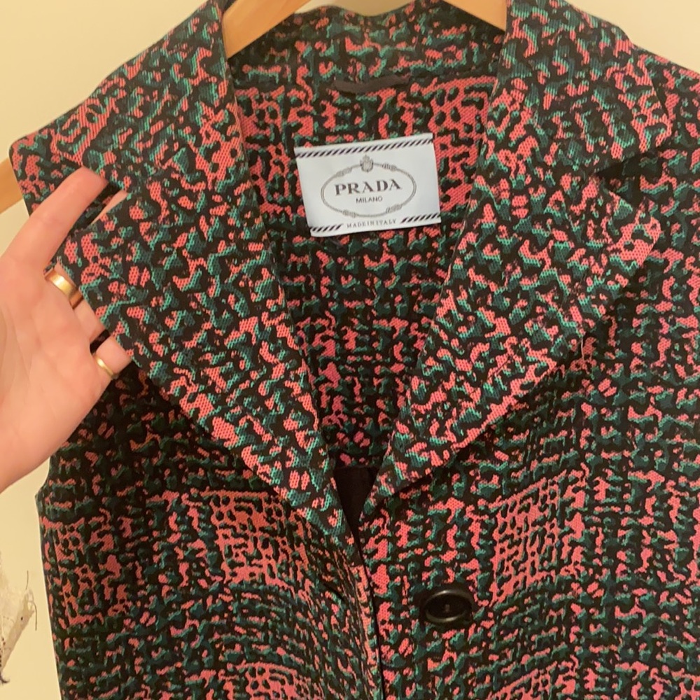 *NBW*  PRADA  Multicolor Patterned  Long Vest - Picture 6 of 7